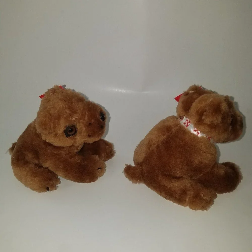 2 VTG 1996 Purina Pets For People Brown Puppy Dog Plush Lot 6